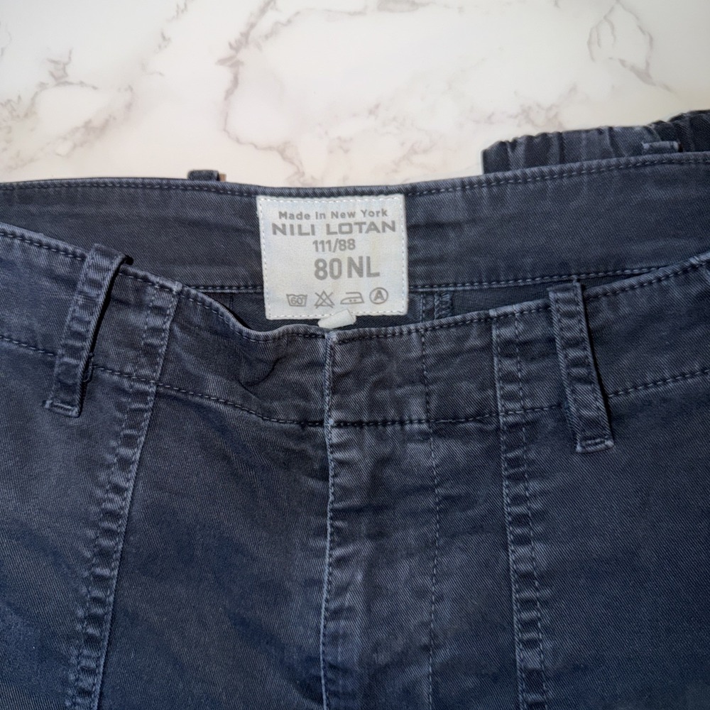 Nili Lotan Pants Womens Crop Military Twill Chino Zip Ankle Slim‎ Stretch USA 4 - Picture 4 of 8